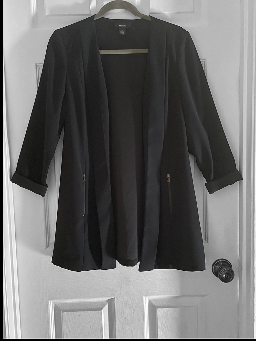 Alfani Women's Open Front Black Blazer Jacket